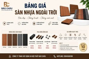 Bảng giá sàn nhựa ngoài trời Bảo Châu