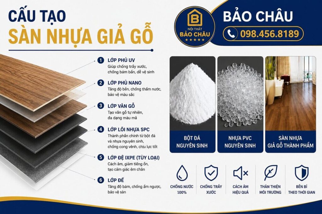 Cấu tạo sàn nhựa giả gỗ