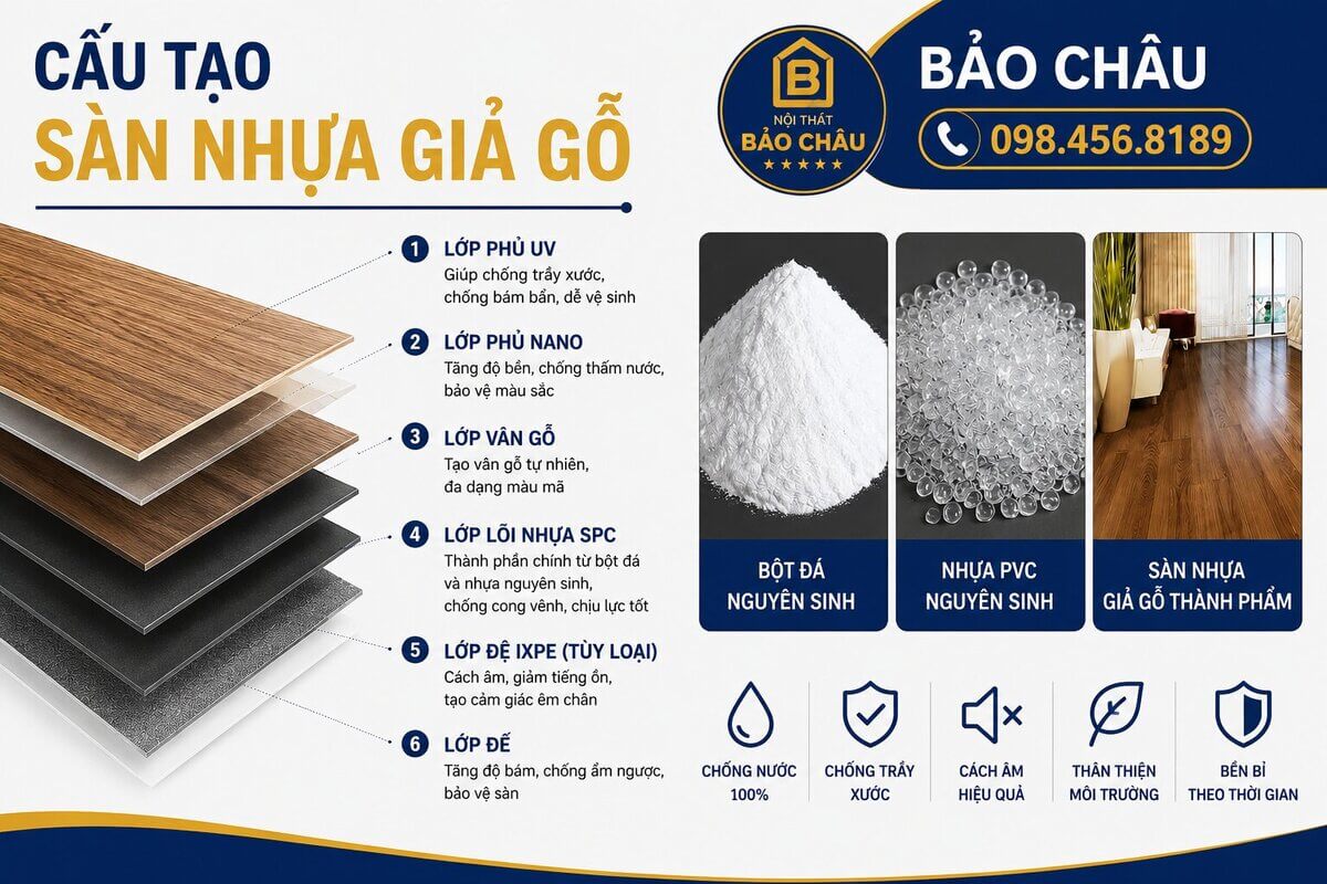 Chất liệu của sàn nhựa giả gỗ