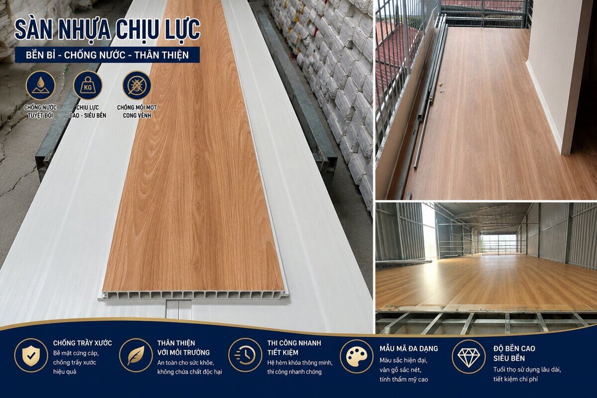 tấm sàn nhựa chịu lực làm gác lửng
