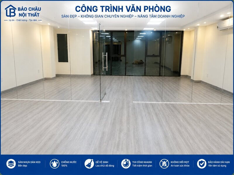 Công trình thi công sàn nhựa dán keo văn phòng