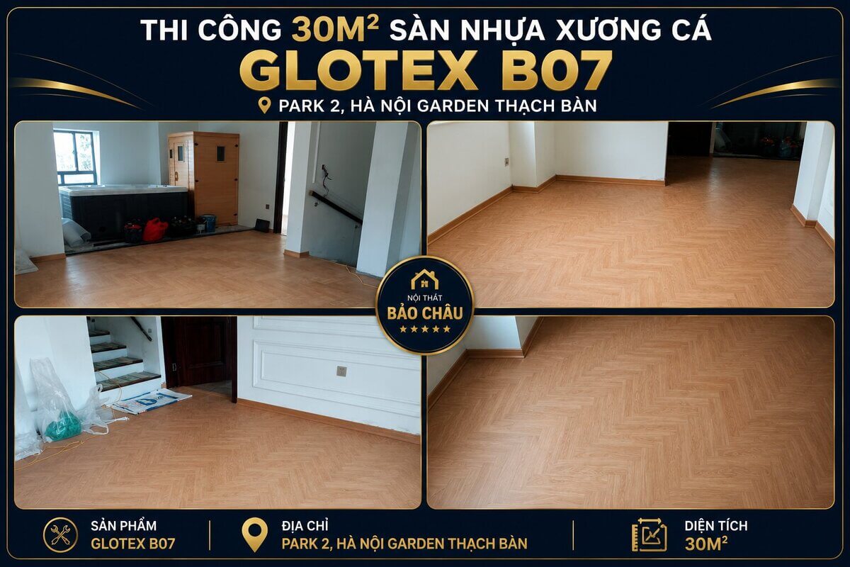 Công trình thi công sàn nhựa Glotex hoàn thiện tại Hà Nội