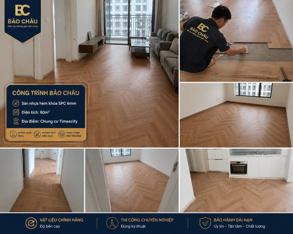 Công trình sàn nhựa xương cá timcity