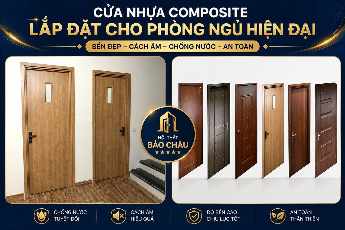 Mẫu cửa nhựa composite giả gỗ tại Bảo Châu