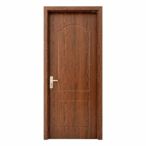 Cửa nhựa composite huỳnh âm HAB03 pano vòm màu nâu đậm vân óc chó