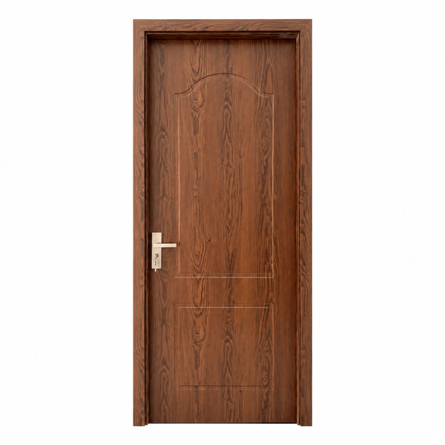 Cửa nhựa composite huỳnh âm HAB03 pano vòm màu nâu đậm vân óc chó