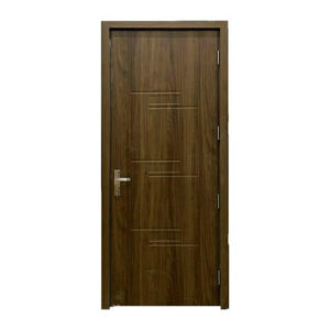 Cửa nhựa composite huỳnh âm HAB04 sọc chỉ ngang màu nâu xám vân óc chó