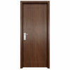 Cửa nhựa composite huỳnh âm HAB06 chỉ vòng cung màu nâu óc chó