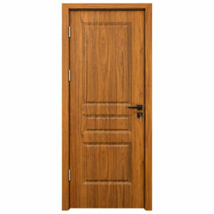 Cửa nhựa composite huỳnh âm HAB09 ba pano chữ nhật màu vàng gỗ teak