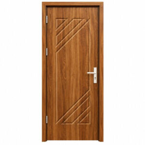 Cửa nhựa composite huỳnh âm HAB10 sọc chéo màu vàng nâu vân gỗ