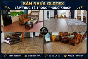sàn nhựa Glotex lắp thực tế trong phòng khách