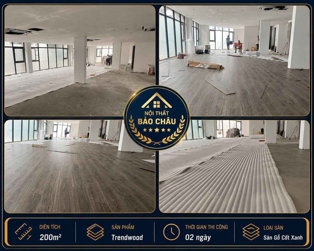 Công trình thực tế lát sàn nhựa và sàn gỗ công nghiệp tại Bảo Châu