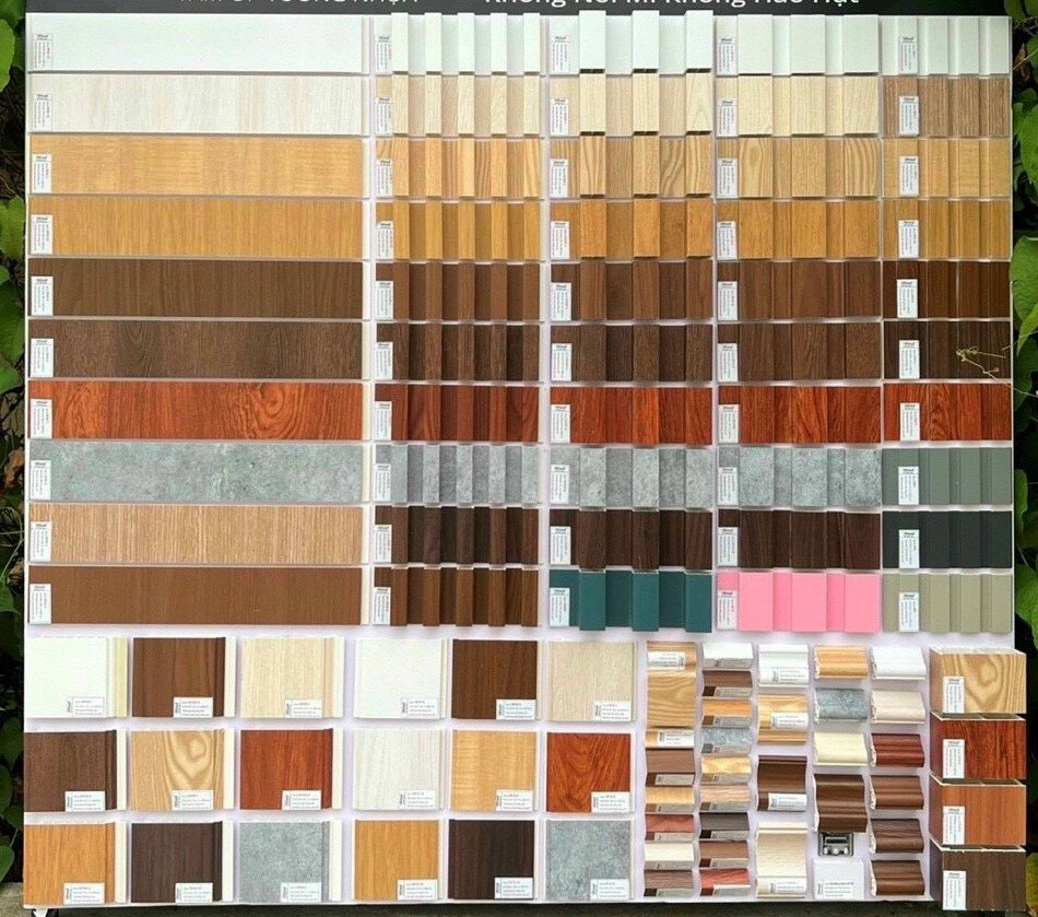 Bảng mẫu vật liệu tường đa dạng
