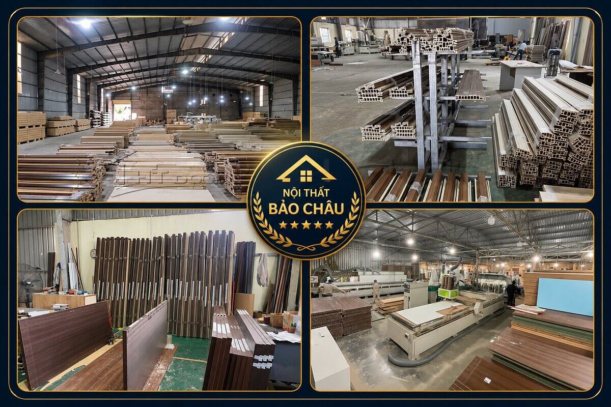 showroom trưng bày cửa nhựa composite Bảo Châu tại Hà Nội