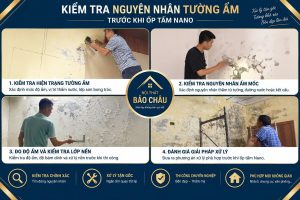 Kiểm tra nguyên nhân tường ẩm trước khi ốp tấm Nano