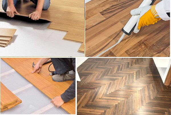 Thi công sàn gỗ cốt đen thực tế tại công trình