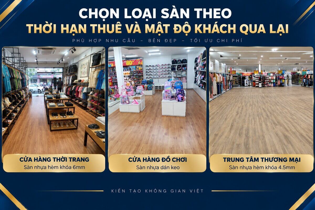 Ma trận chọn sàn nhựa theo thời hạn thuê và lưu lượng