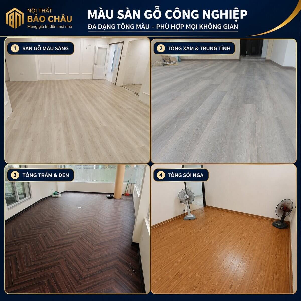 công trình màu sàn gỗ công nghiệp