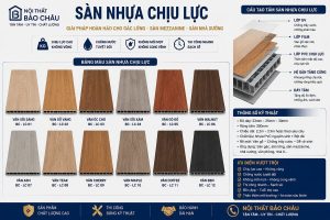 các loại bề mặt ván sàn nhựa chịu lực vân gỗ chống trượt