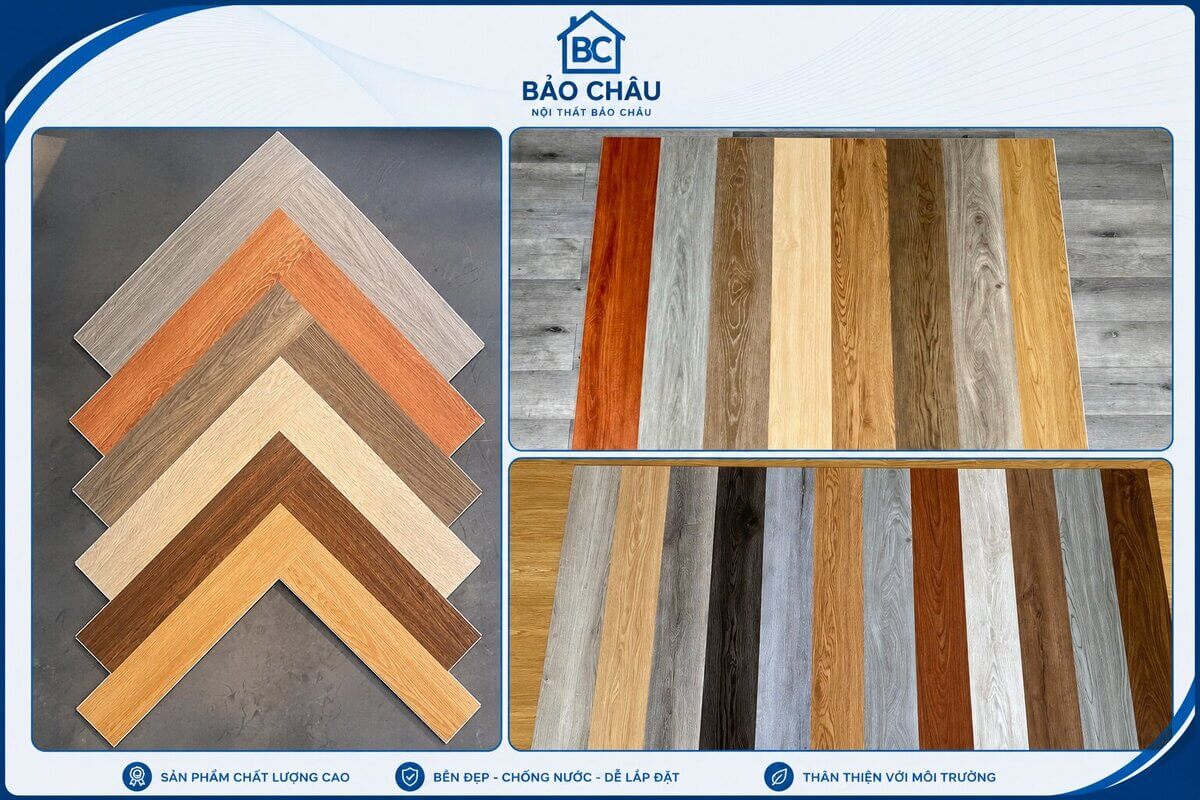 bảng màu mẫu sàn nhựa giả gỗ