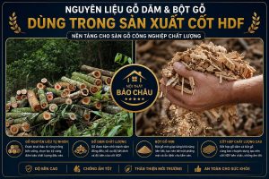 nguyên liệu gỗ dăm và bột gỗ dùng trong sản xuất cốt HDF sàn gỗ công nghiệp
