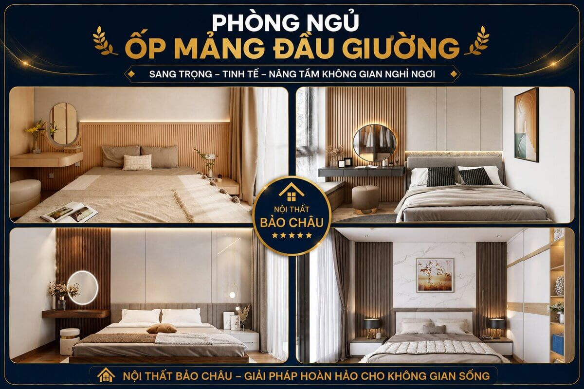 ảnh phòng ngủ ốp mảng đầu giường