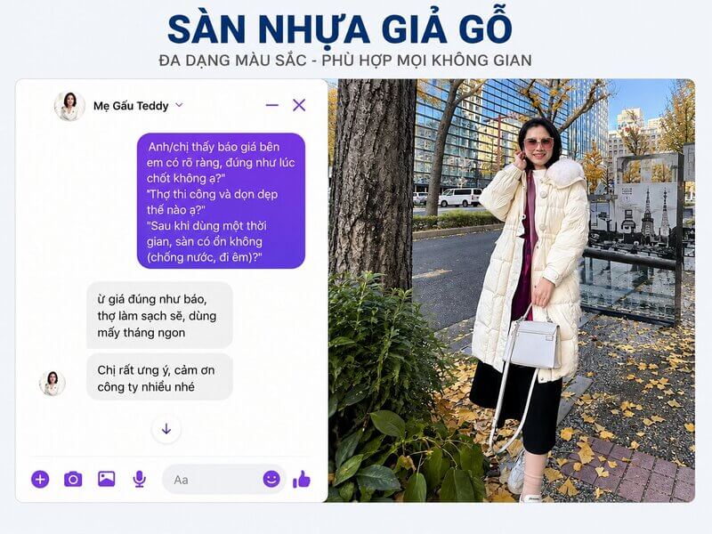 phản hồi khách hàng và công trình sàn nhựa giả gỗ Bảo Châu