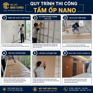 Quy trình thi công tấm ốp tường nano