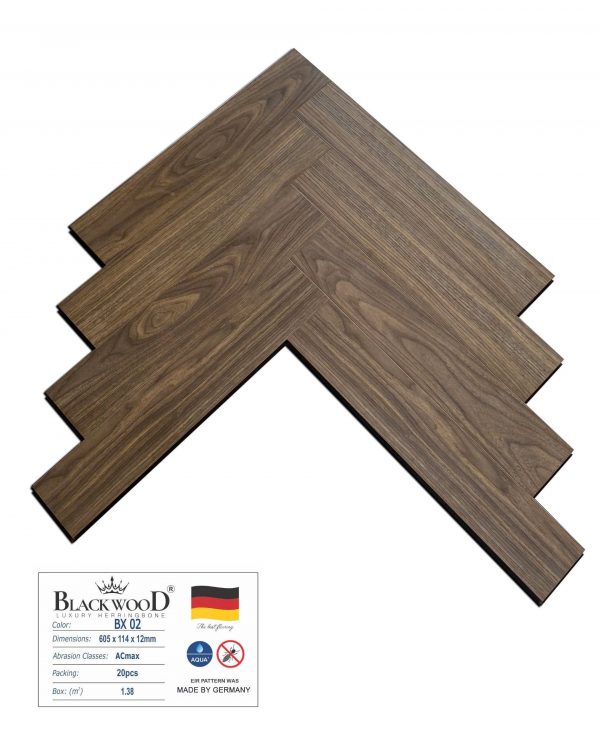 Sàn Gỗ Blackwood Xương Cá Cốt Đen BX02