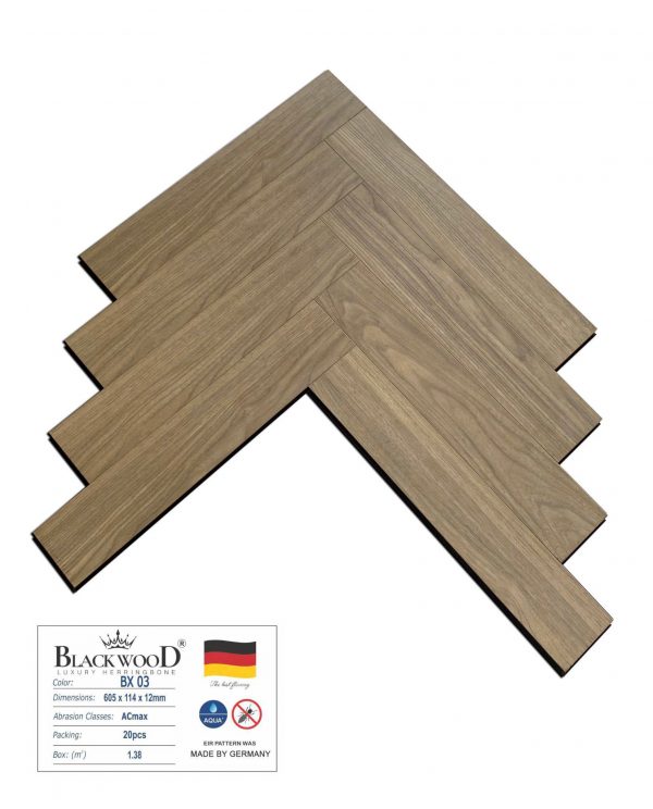 Sàn Gỗ Blackwood Xương Cá Cốt Đen BX03