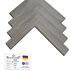 Sàn Gỗ Blackwood Xương Cá Cốt Đen BX08