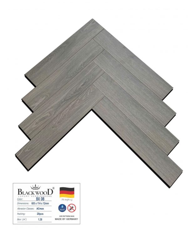 Sàn Gỗ Blackwood Xương Cá Cốt Đen BX08
