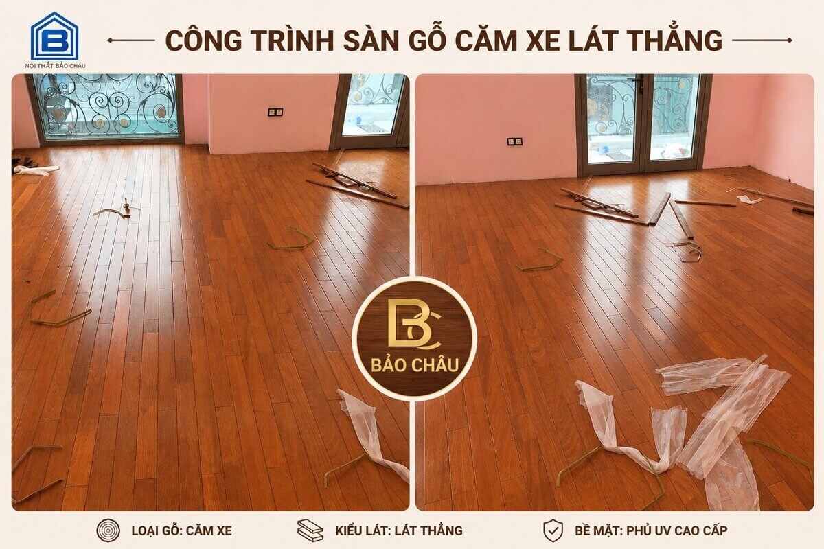 Thi công sàn gỗ căm xe=