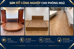 Sàn gỗ công nghiệp cho phòng ngủ êm và an toàn
