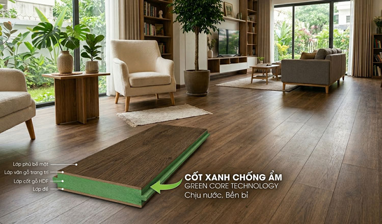 Sàn gỗ cốt xanh chống ẩm cho nhà ở