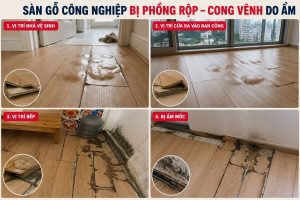 Sàn gỗ công nghiệp bị phồng rộp