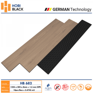 Sàn Gỗ Hobi Black Cốt Đen 8mm HB682