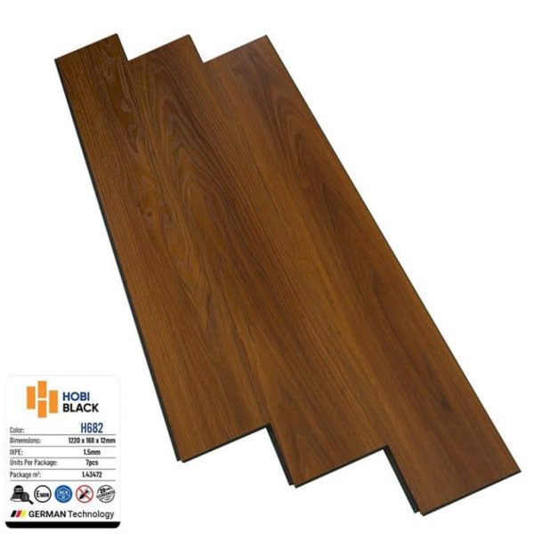 Sàn Gỗ Hobi Black Cốt Đen 12mm H682