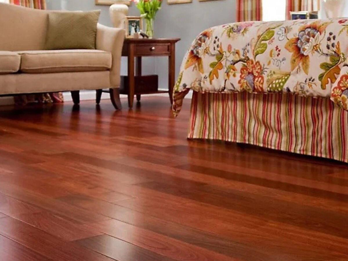 sàn gỗ hương Lào phòng ngủ