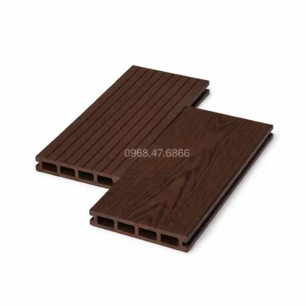 Sàn Gỗ Nhựa Ngoài Trời Vân 2D Màu Cafe