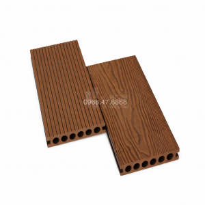 Sàn Gỗ Nhựa Ngoài Trời Vân 3D Màu Nâu Đỏ