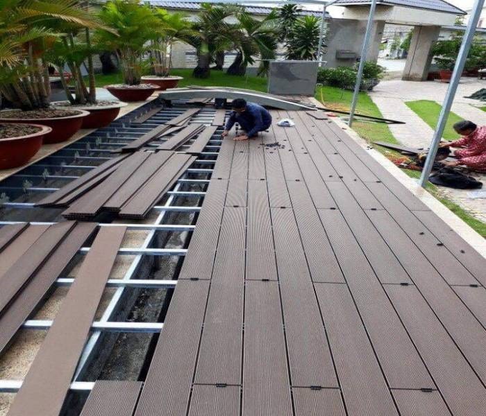 Sàn gỗ nhựa ngoài trời sân vườn đẹp