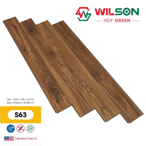 Sàn Gỗ Wilson 12mm Cốt Xanh S63