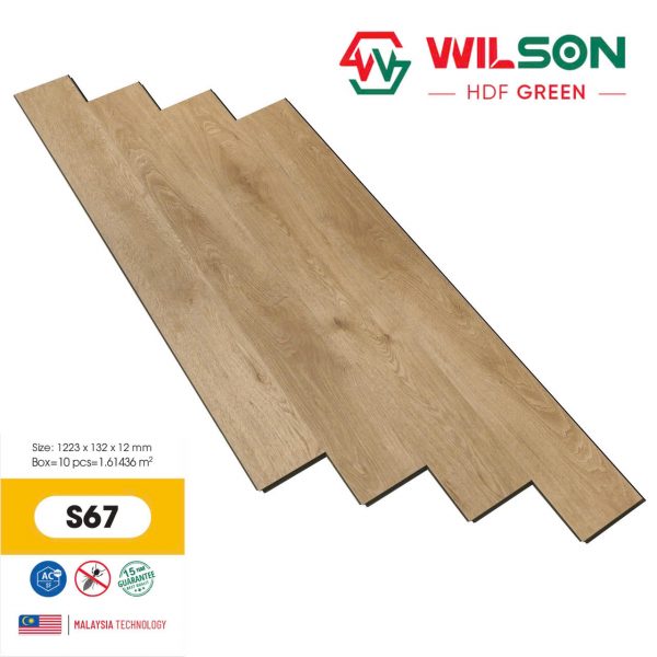 Sàn Gỗ Wilson 12mm Cốt Xanh S67