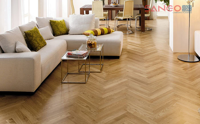 Sàn gỗ xương cá căn hộ hiện đại