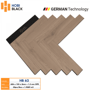 Sàn Gỗ Xương Cá Hobi Black Cốt Đen 8mm HB62