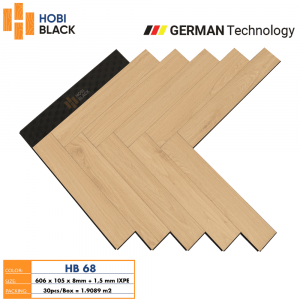 Sàn Gỗ Xương Cá Hobi Black Cốt Đen 8mm HB68