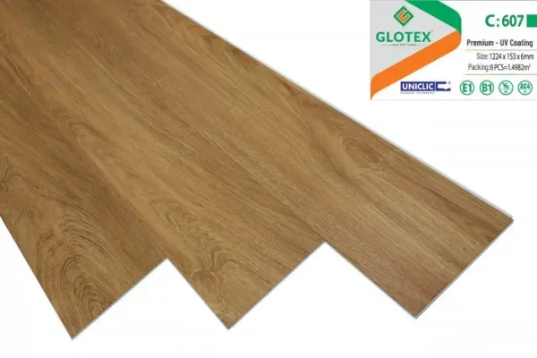 Sàn nhựa hèm khóa Glotex 6mm C607