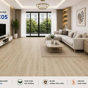 Sàn nhựa dán keo BC05 Phòng khách