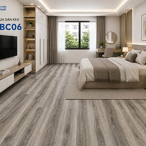 Sàn nhựa dán keo BC06 không gian phòng ngủ